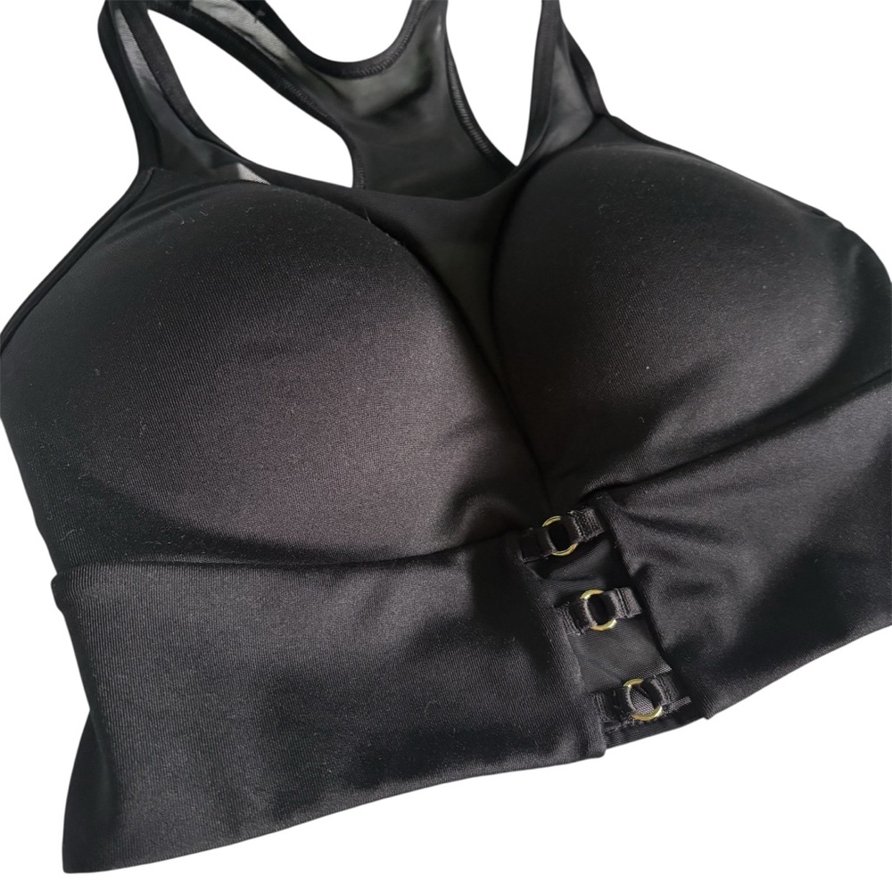 La SENZA | Black padded longline Sports Bra with Racerback - Picture 2 of 8